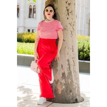 Mira nadrág - piros lenvászon