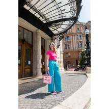 Mira nadrág - türkiz lenvászon