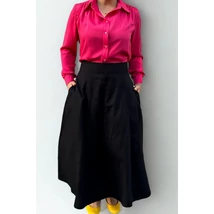 Luna szoknya fekete lenvászon