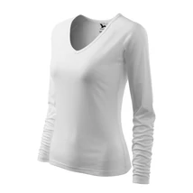 fehér színű v nyakú hosszúujjú póló