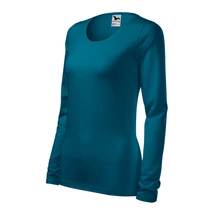 petrol színű kerek nyakú hosszú ujjú póló