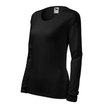 fekete színű v nyakú hosszúujjú póló