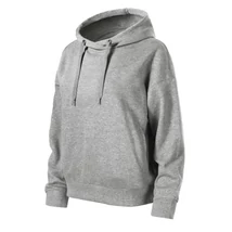 oversized kapucnis pulóver sötétszürke melírozott színben