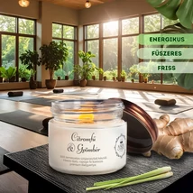 citromfű és gyömbér energikus fűszeres illatgyertya