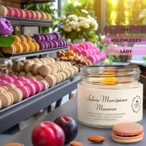 szilvás marcipános macaron édes különleges illatgyertya
