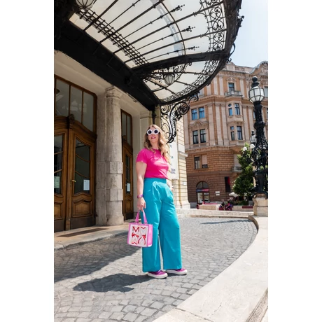 Mira nadrág - türkiz lenvászon M