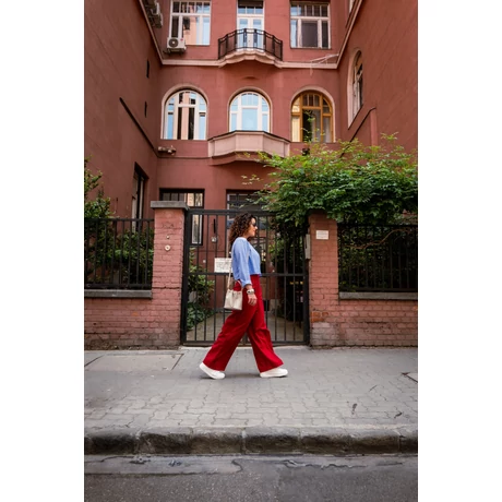 Mira nadrág - burgundy lenvászon M