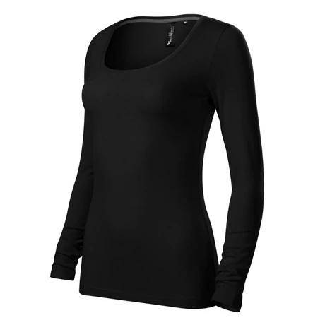 fekete színű hosszított hosszúujjú basic póló