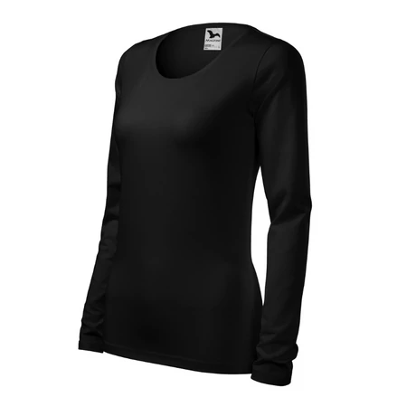 fekete színű v nyakú hosszúujjú póló