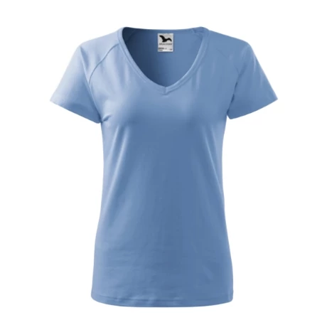 DREAM V NECK pamut női póló - ÉGSZÍNKÉK