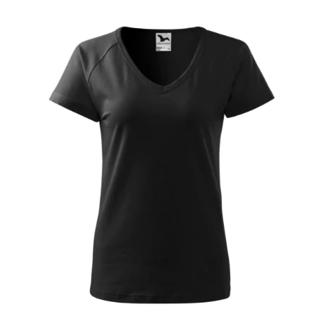 DREAM V NECK pamut női póló - FEKETE