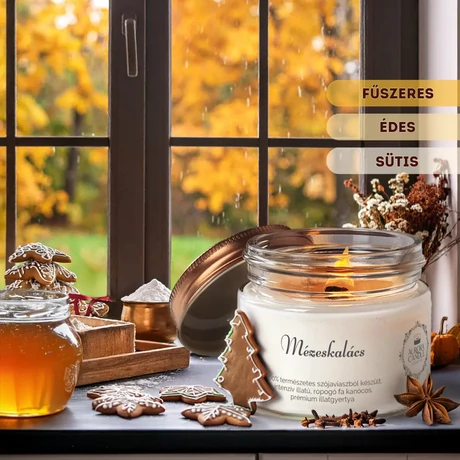 Aurora szójaviasz illatgyertya Mézeskalács