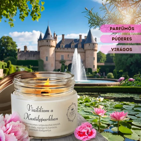 vizililiom a kastélyparkban parfümös púderes illatgyertya